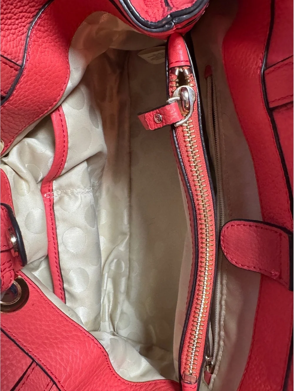 Kate Spade Coral Pebbled Leather Drawstring Shoulder